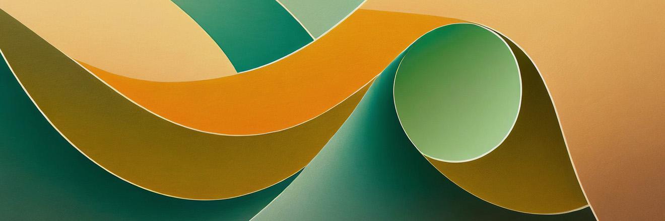 Background curves in shades of green and orange