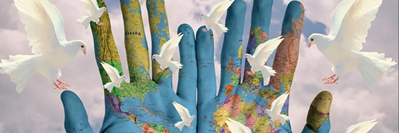 Peace hands and doves